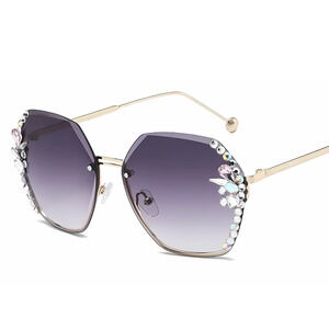 Glitzy Sunglasses Black Sunnies Summer Shades Rhinestones